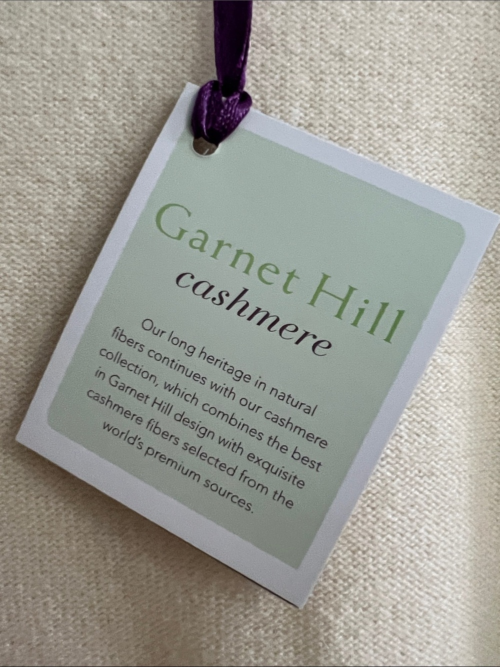Garnet Hill Cream Tie-Front Knit Cashmere Cardigan - Picture 3 of 8